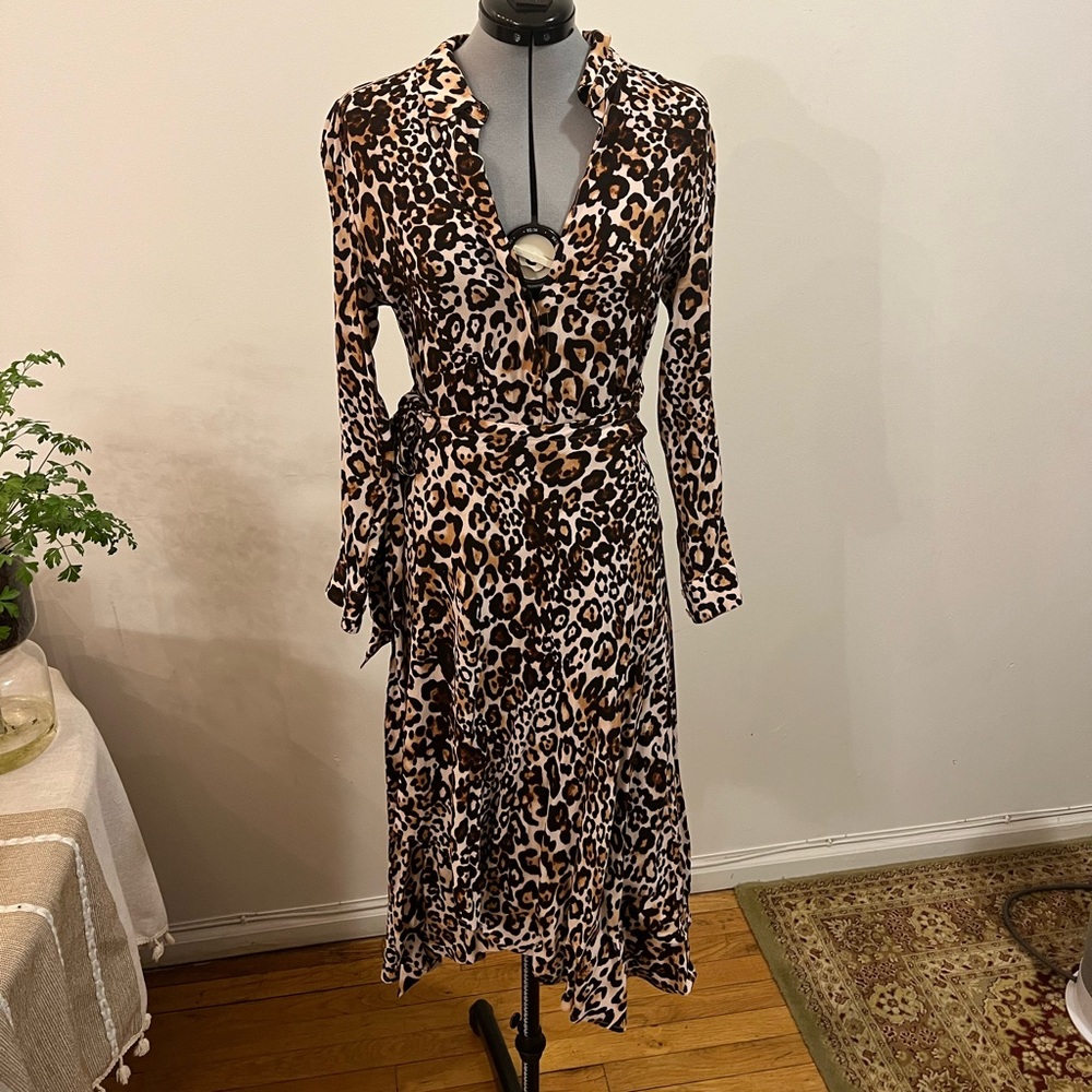 Whistles Leopard print esme wrap dress